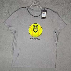 Under Armour T-Shirt Womens XL Gray UA Team Softball SS Heathered 1383061